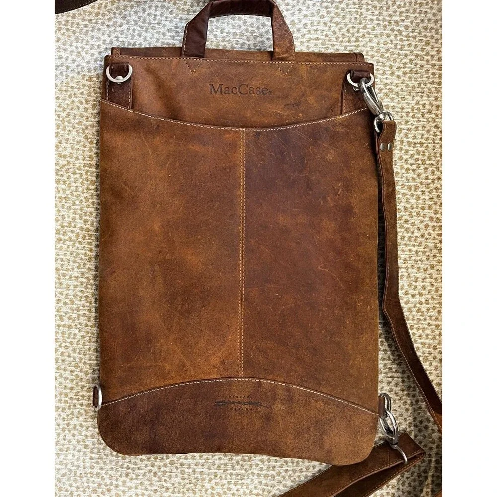 SANTORO Michael Designs The Flight Jacket iPad Mac Case Brown Leather 2 Straps